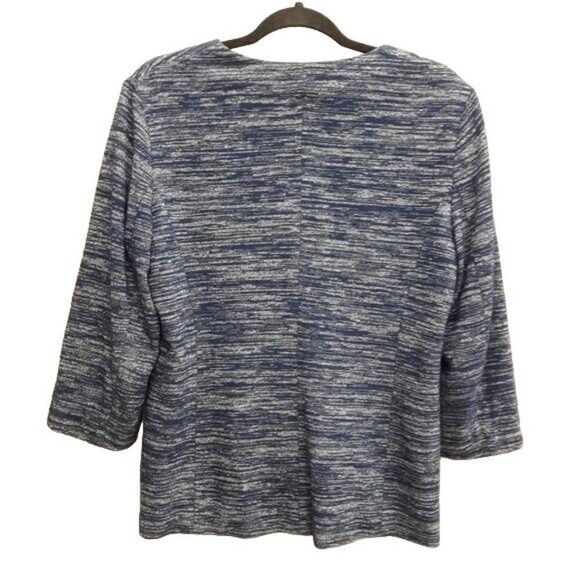 Coldwater Creek Jacket Blazer Jersey Knit Zip Up Slouchy Space Dye Blue 8 - Picture 7 of 11